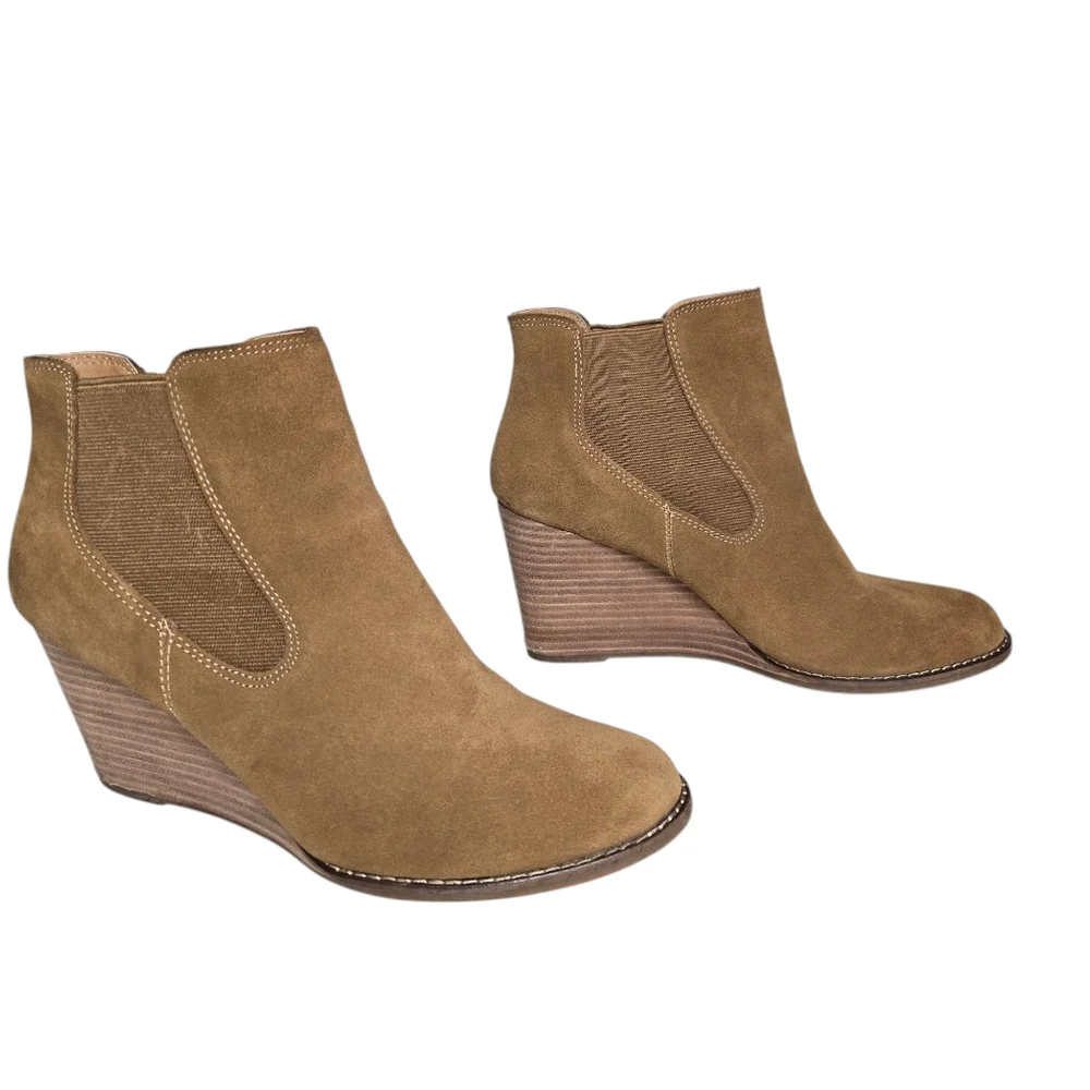 Lucky Brand Sz 10 Yamka Leather‎ Pull-on Almond-toe Chelsea Ankle Bootie